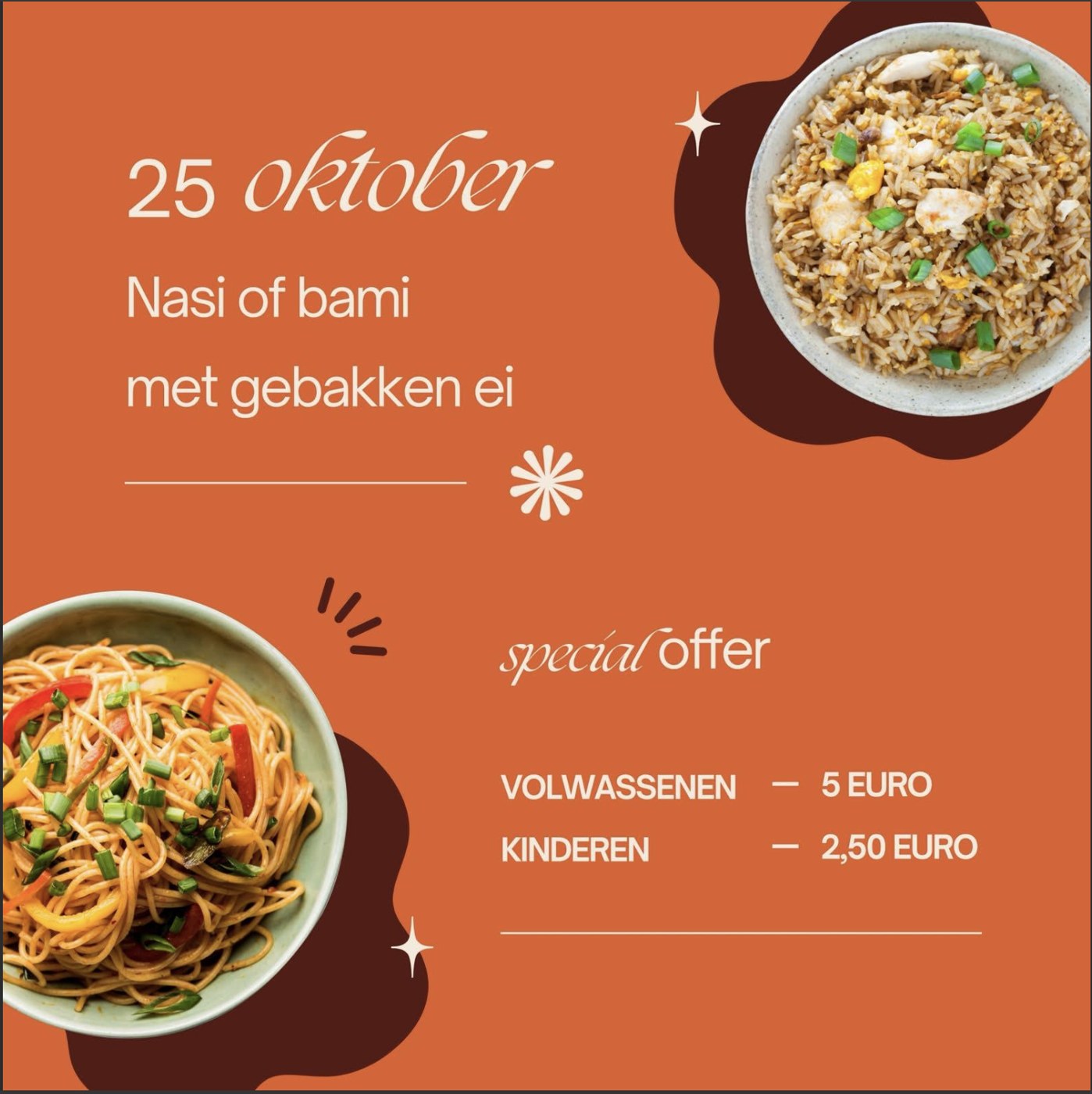 Nasi of bami met gebakken ei – 25 oktober